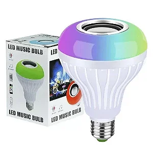 Lampada Musical De Led Bulbo Bluetooth Rgb + Controle Remoto