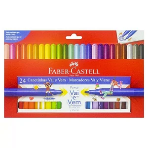 Canetinha hidrocor ponta vai e vem com 12 / 24 / 36  unidades Faber Castell