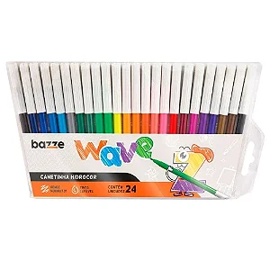 Canetinha hidrocor com 12 / 24 unidades Bazze Wave