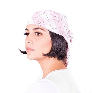 Bandana D2C Crop Xadrez Rosa