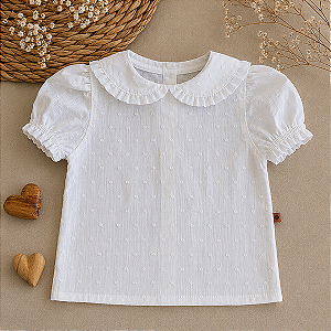 Camisa Algodão Poá Branco