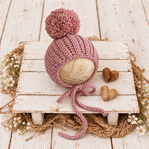 Touca Pompom Avelã Rosa