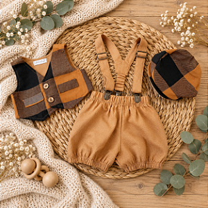 Conjunto Suspensório Caramelo