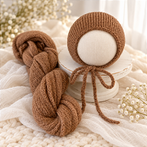 Conjunto Wrap Mohair Amêndoas