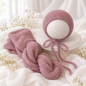 Conjunto Wrap Mohair Rosê