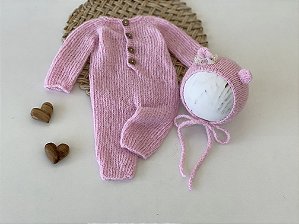 Conjunto Macacão Mohair Rosa