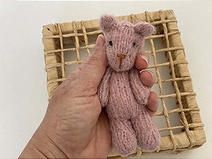 Ursinho de Tricô Mohair Rosê