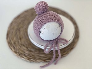 Touca Pompom Mohair Rosê