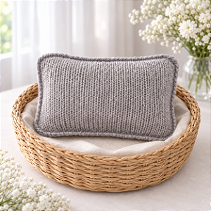 Travesseiro com capa Mohair Cinza