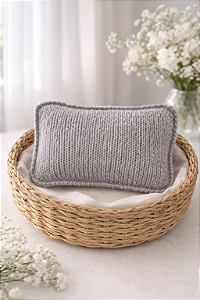 Travesseiro com capa Mohair Cinza