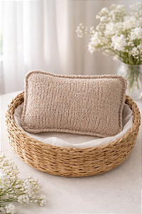 Travesseiro com capa Mohair Bege