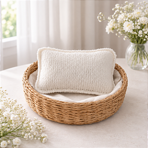 Travesseiro com capa Mohair Branco