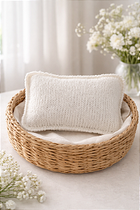 Travesseiro com capa Mohair Branco