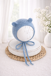 Touca Ursinho Mohair Fine Azul