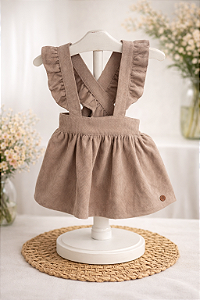 Salopete Veludo Cotelê Avelã