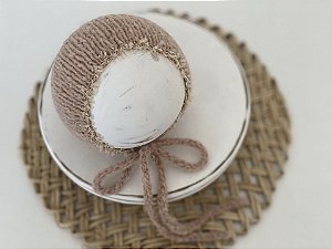 Touca Mohair Aura Salmão Newborn