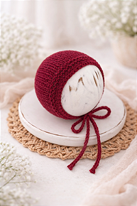 Touca Clássica Tricô Bordô