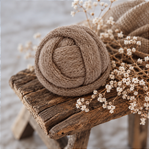 Wrap Mohair Bege Escuro