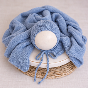 Conjunto Wrap e Touca Sweet Azul