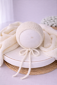 Conjunto Wrap e Touca Sweet Branco Off