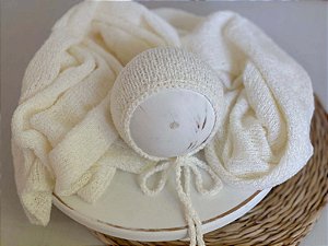 Conjunto Wrap e Touca Sweet Branco Off