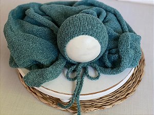 Conjunto Wrap e Touca Sweet Turquesa