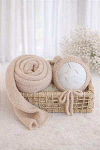 Conjunto Wrap e Touca Ursinho Comfy Bege