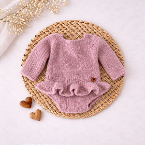 Body Babadinho Lia – Mangas Longas | Cor Rose