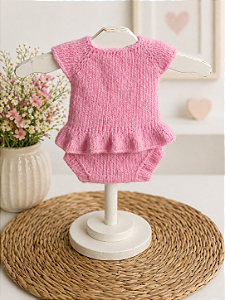 Body Babadinho Lia Rosa Bebê