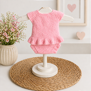 Body Babadinho Lia Rosa Bebê