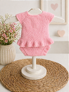 Body Babadinho Lia Rosa Bebê