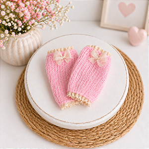 Polainas com rendinhas Rosa bebê