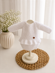 Body Babadinho Lia – Mangas Longas | Cor Branca