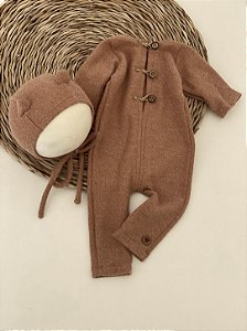 Conjunto Macacão Newborn Soft Caramelo