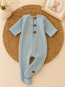 Macacão Newborn Soft Tiffany - Pezinho Fechado