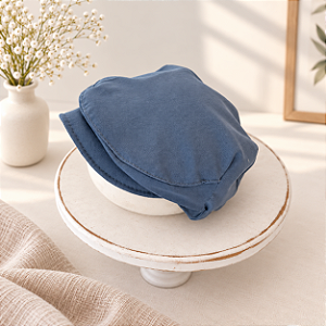 Boina Dupla Face Newborn Azul Jeans