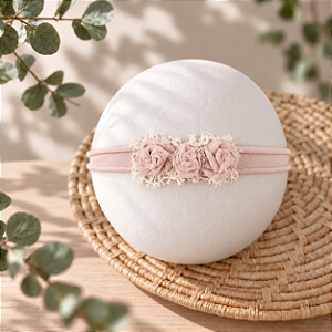 Headband Florzinha Rosa Nude