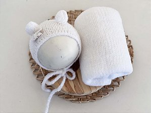 Conjunto Wrap Mohair Ursinho Branco