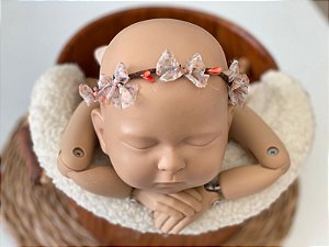 Coroa Lacinnhos Floral Salmão