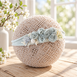 Headband Ana Cinza Esverdeado