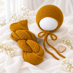 Conjunto Wrap Mohair Mostarda