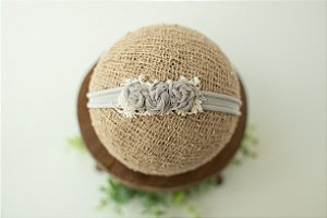 Headband Florzinhas Cinza