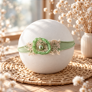 Headband Flor Verde