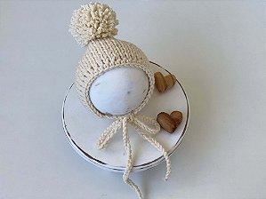 Touca Pompom Creme