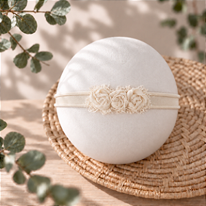 Headband Florzinhas Creme