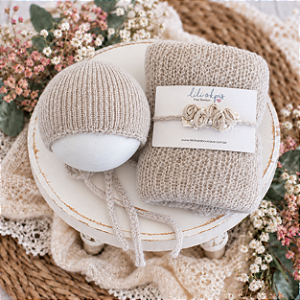 Kit Wrap Mohair Bege Clarinho
