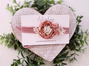 Headband Mara Rosa Envelhecida (tira de amarrar)