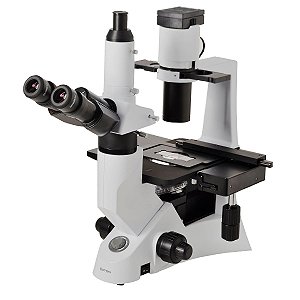 Microscópio Biológico Trinocular Invertido com Aumento de 40x até 400x ou 40x até 600x (opcional), Objetiva Planacromática Infinita, Iluminação 30W Halogênio e Contraste de Fase - TNB-51T-PL