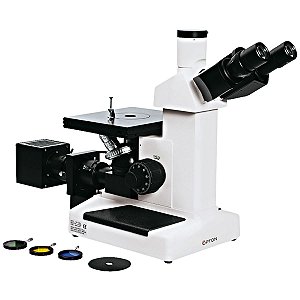 Microscópio Metalográfico Invertido, Trinocular, com Aumento de 100x Até 1.000x, Objetivas Planacromática e Iluminação LED - TNM-07T-PL