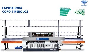 Lapidadora de Vidro Copo 9 rebolos Inox c/ PLC Siemens - 380v 60hz.